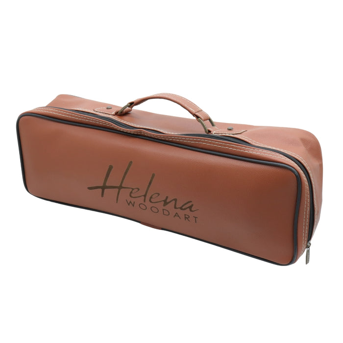 Faux leather zip bag with carry handle for luxury Rummikub set by Helena Wood Art