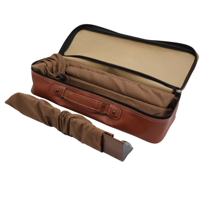 Luxury Rummikub set stored in quality faux leather carry bag with velvet tile and rack pouches