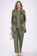 Margaret | Leaf-Print Three-Piece Set