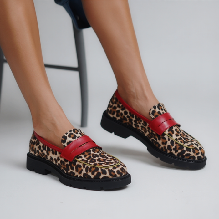 Mariana | Loafers Leopard Print Suede Synthetic