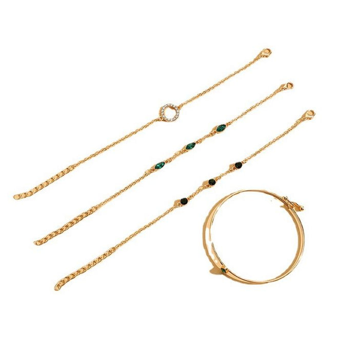 Marisa | Gold-Plated Emeralds Bracelet with Setting