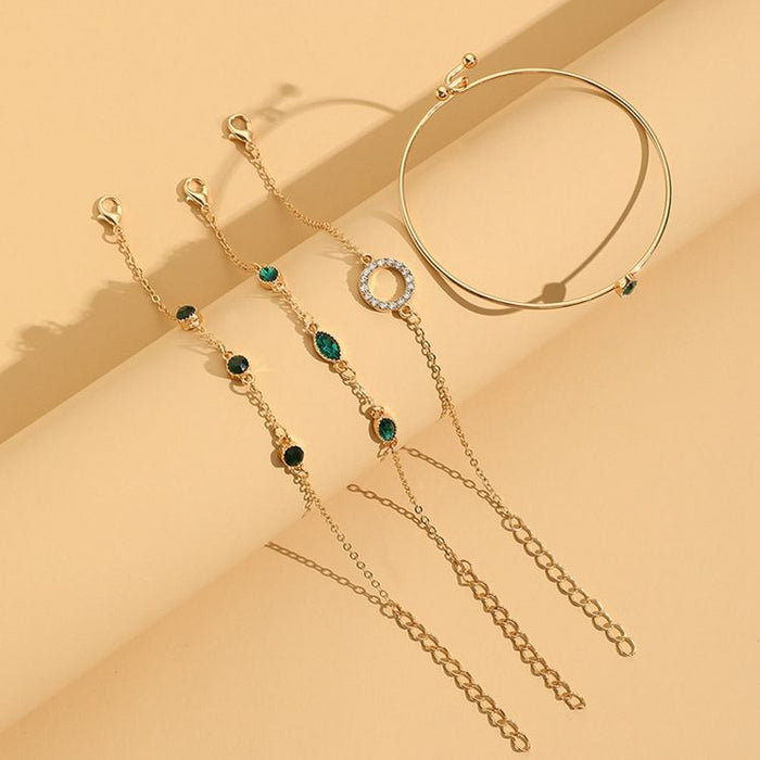 Marisa | Gold-Plated Emeralds Bracelet with Setting