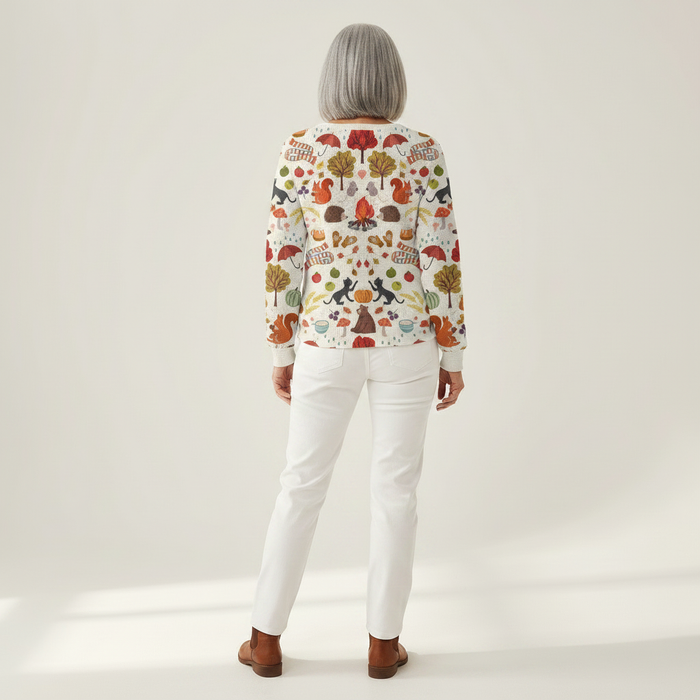 Marja - Autumn Woodland Waffle Henley
