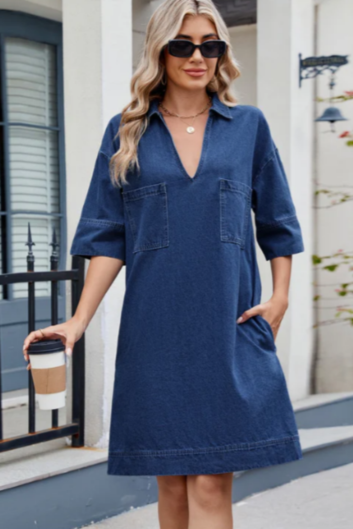 Marja - Relaxed Denim Shirt Dress