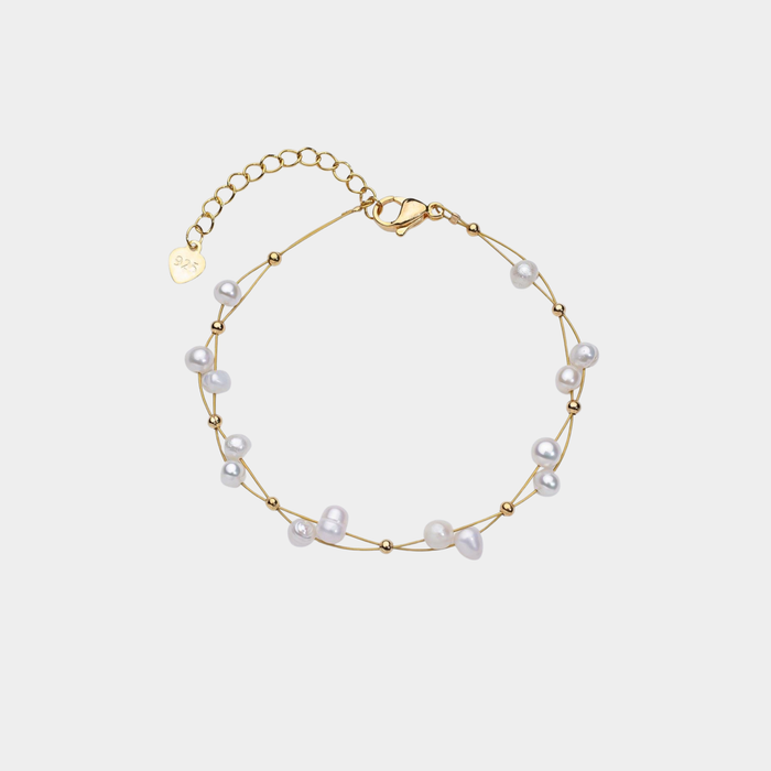 Marlena | Gold-Plated Bracelet with Pearls Details