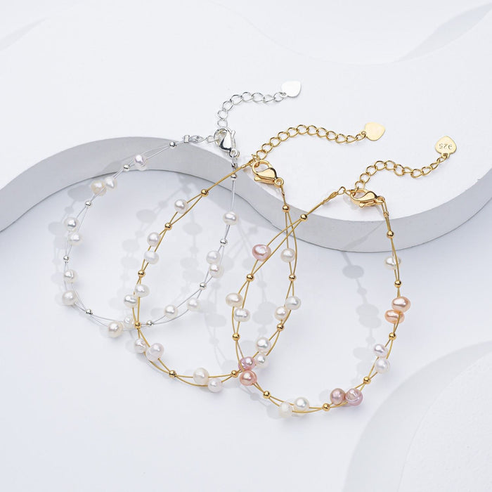 Marlena | Gold-Plated Bracelet with Pearls Details