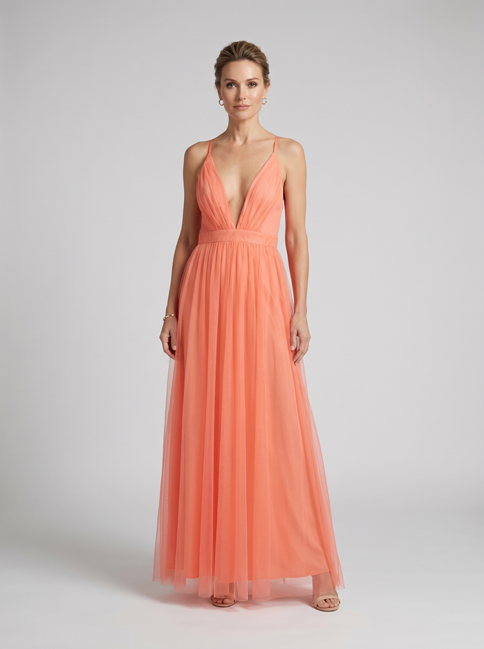 Marta | Coral Maxi Dress