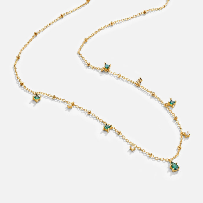 Marta | Gold-Plated Necklace with Green Pendant