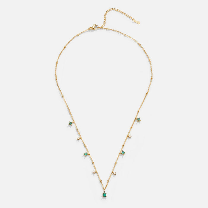 Marta | Gold-Plated Necklace with Green Pendant