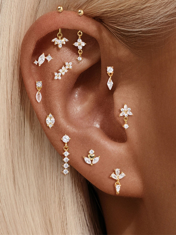 Martina | Gold-Tone Defined Line Earrings