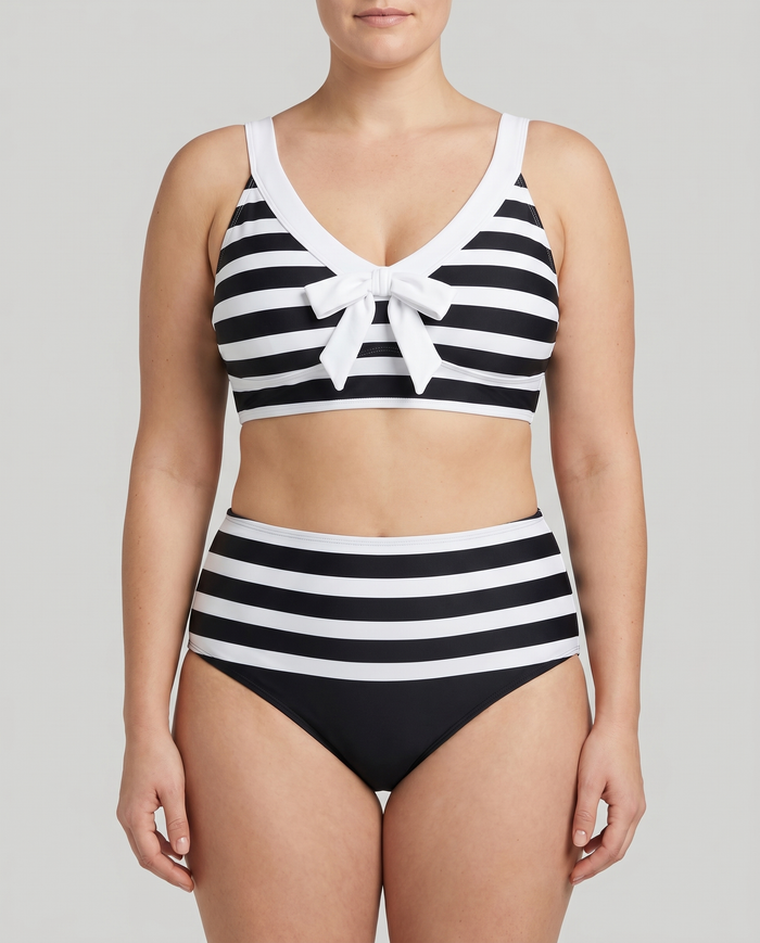 Martina | High-Waisted Striped Bikini