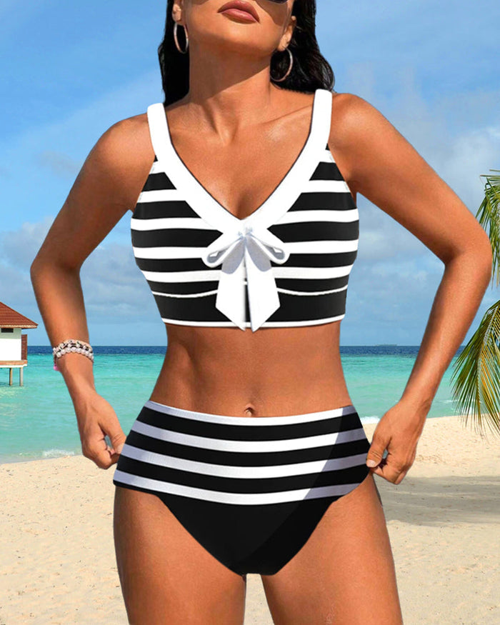 Martina | High-Waisted Striped Bikini