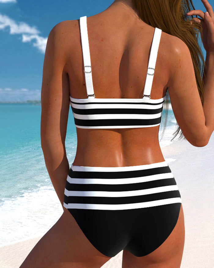 Martina | High-Waisted Striped Bikini