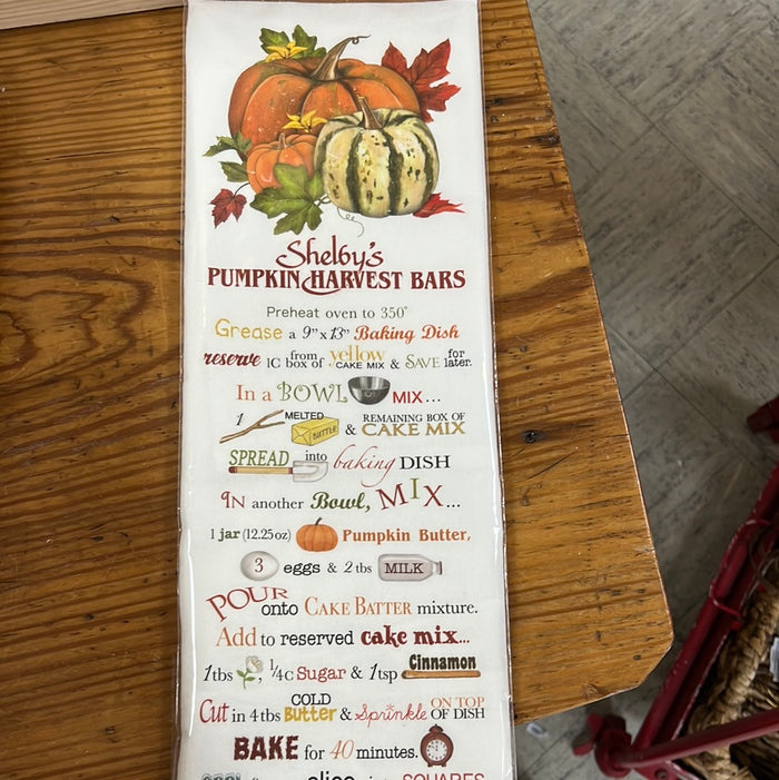 Mary Lake-Thompson Pumpkin Harvest Bars Recipe Towel