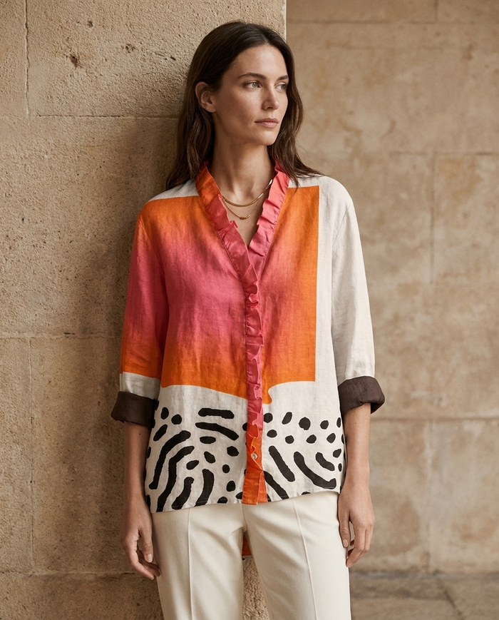 Melinda | Linen Elegant Summer Blouse