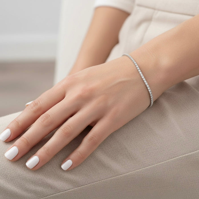 Meri | Silver Tennis Bracelet