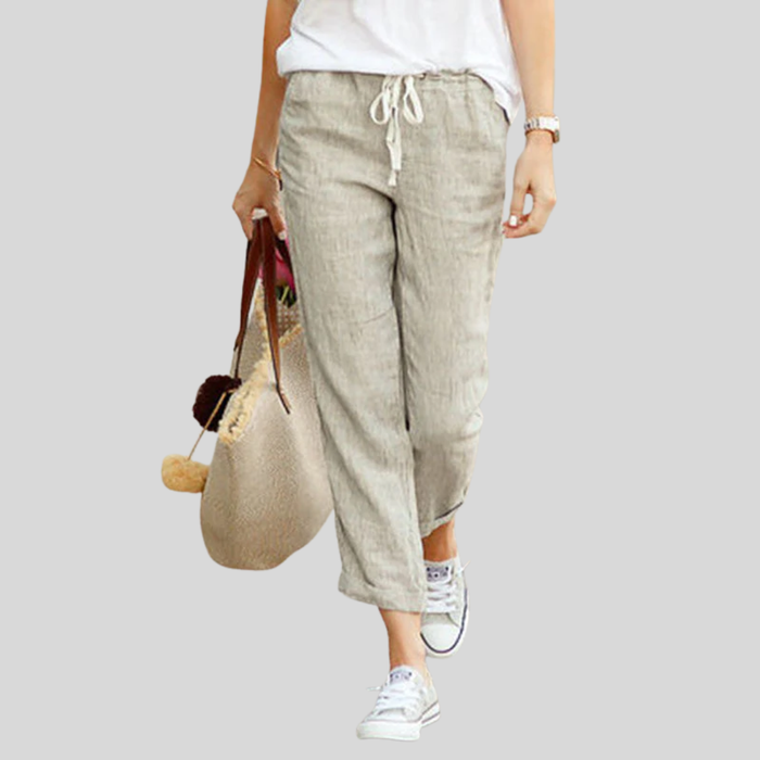 Mervi - Tapered Drawstring Trousers