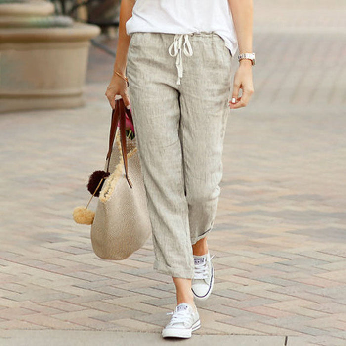 Mervi - Tapered Drawstring Trousers