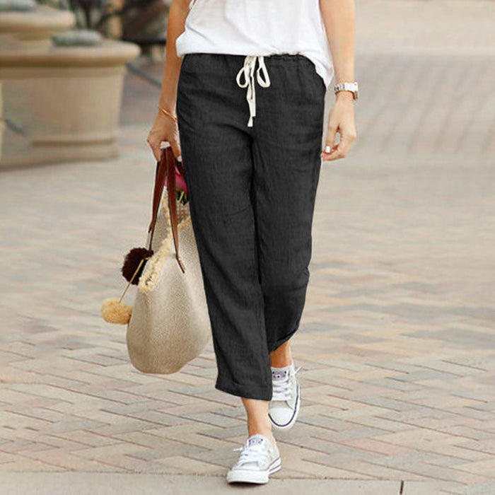 Mervi - Tapered Drawstring Trousers