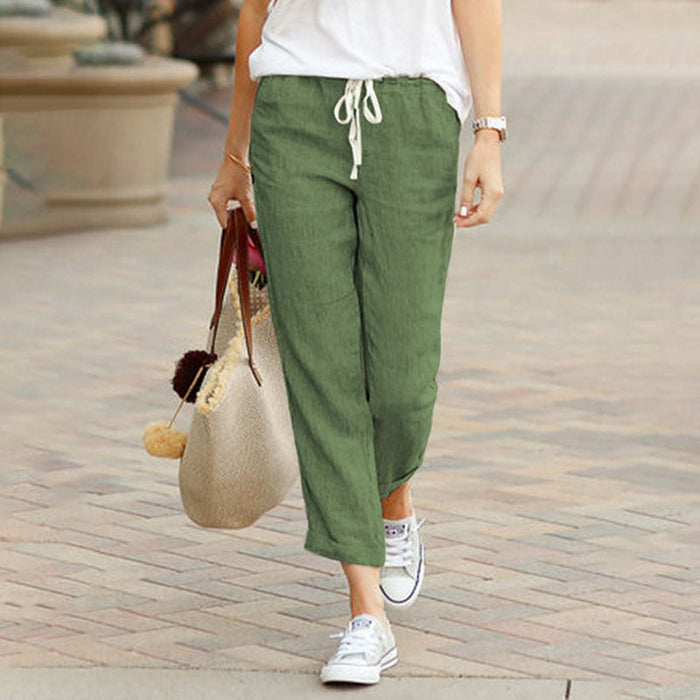 Mervi - Tapered Drawstring Trousers