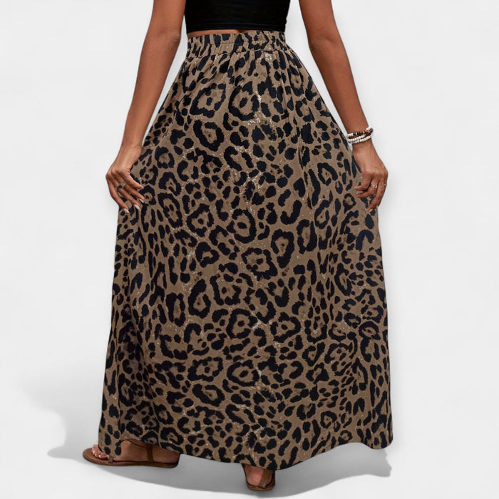 Midi Skirt Printed Leopard Print