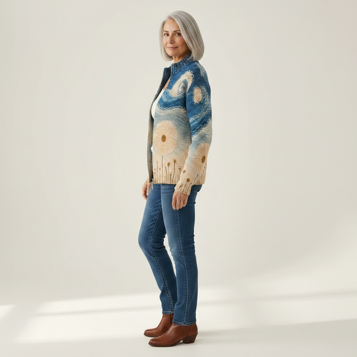 Mielikki - Dandelion Meadow Zip Cardigan