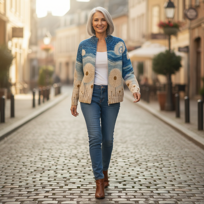 Mielikki - Dandelion Meadow Zip Cardigan