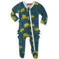 Milkbarn| Ruffle Zipper Footed Romper, Firefly, 3-6M