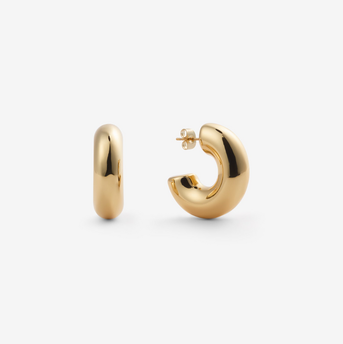 Milla | Gold-Plated Half Bold Hoops