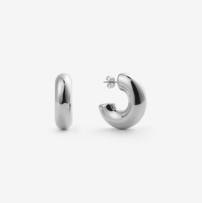 Milla | Silver Half Bold Hoops