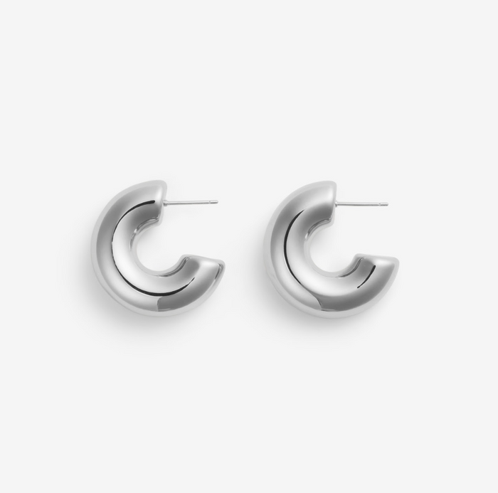 Milla | Silver Half Bold Hoops