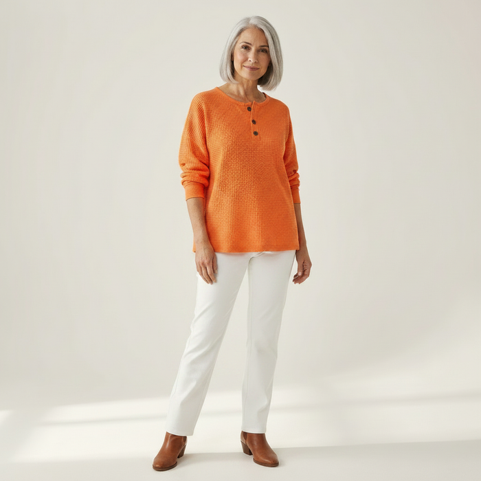 Minttu - Plain Waffle Henley