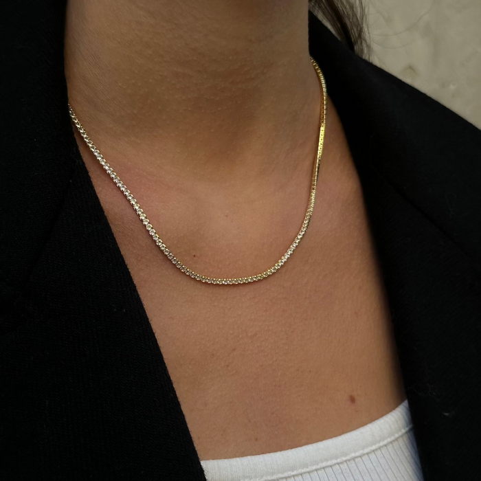 Minttu | Gold-Plated Tennis Necklace