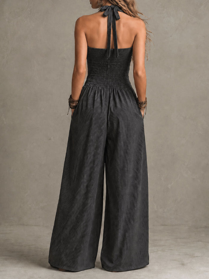 Mirella | Jumpsuit Halter Pinstripe
