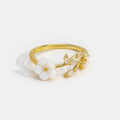 Miriam | Engagement Ring with Floral White Decoration