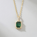 Miriam | Gold-Plated Necklace with Emerald Pendant