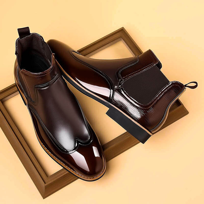 Mixed Leather Winter Boots
