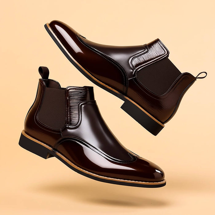 Mixed Leather Winter Boots