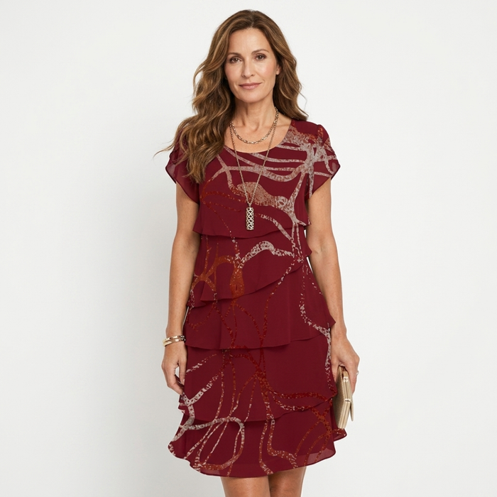 Monica | Midi Dress with Ruffle Detail Soft
