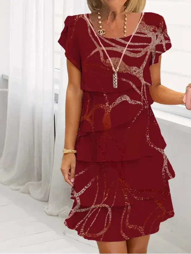Monica | Midi Dress with Ruffle Detail Soft