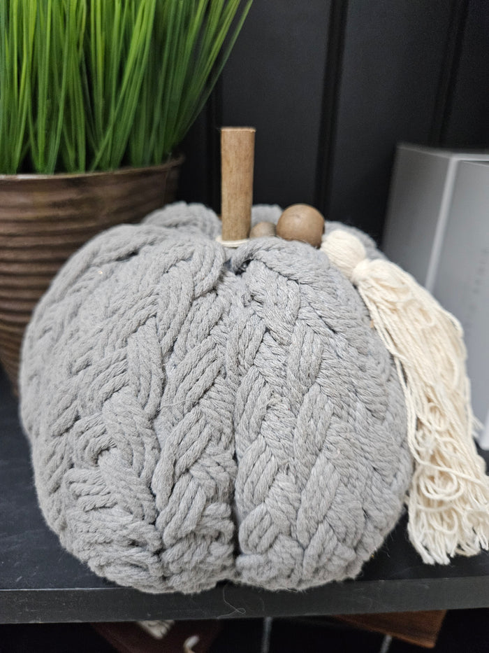 Mud Pie| Gray Braided Pumpkin