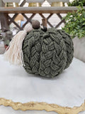 Mud Pie| Green Braided Pumpkin