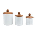 Mud Pie Milk Glass 3 Piece Canister Set