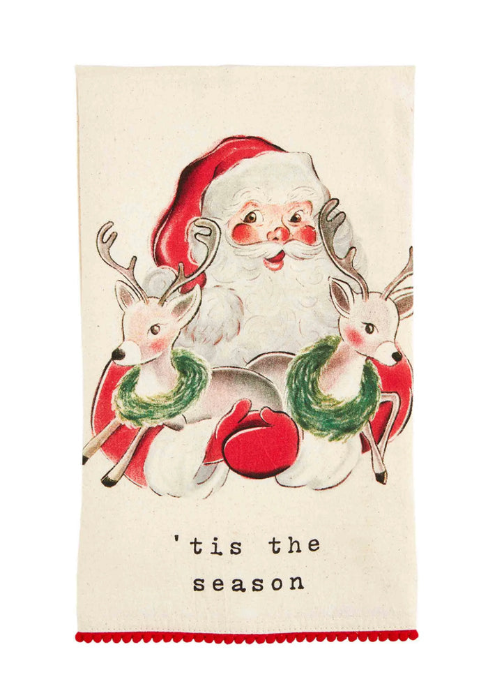 Mud Pie | Santa Holding Deer Tea Towel