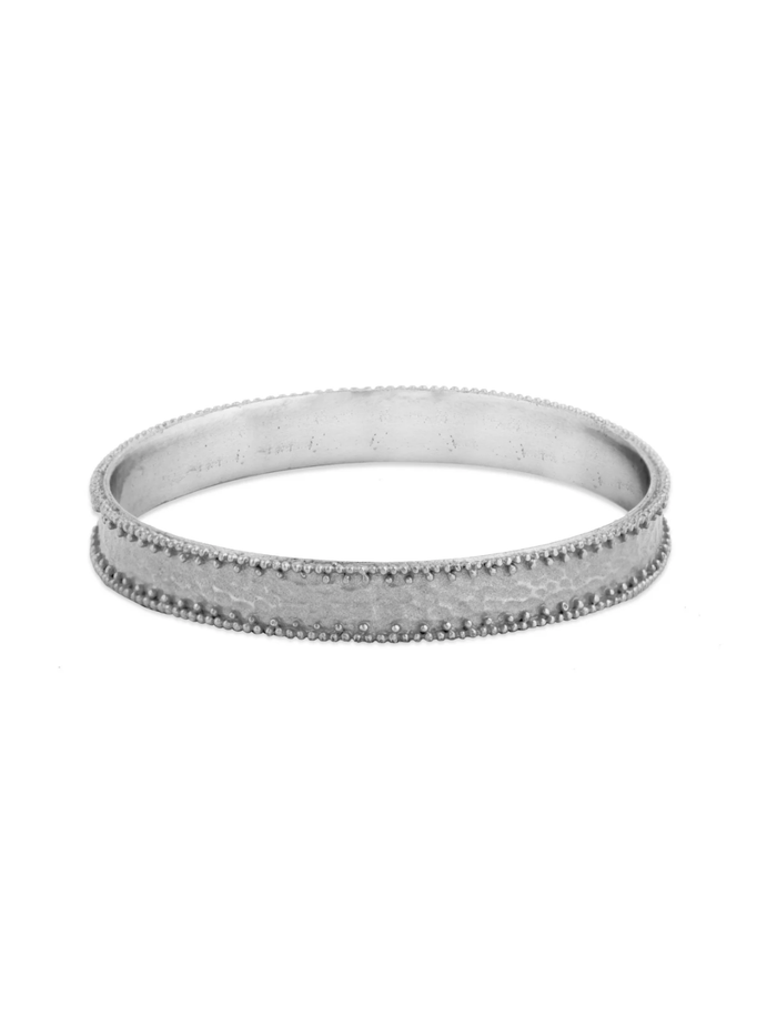 Silver bracelet on a white background