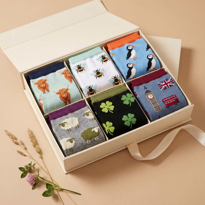 Niitty socks gift box with meadow-character socks