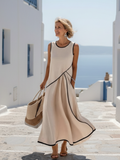 Noelle | Draped Sleeveless Maxi Dress