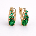 Nora | Gold-Plated Earrings with Emerald Accents