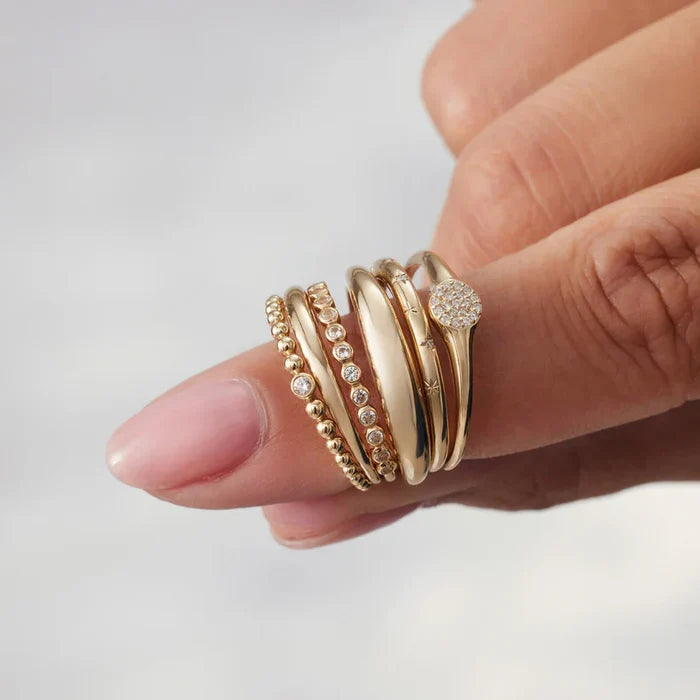 Nora | Gold-Plated Narrow Shaped Dome Ring