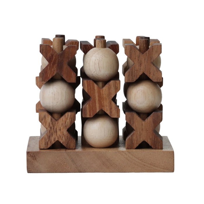 NOUGHTS & CROSSES | 10cm | 3D | Solid Wood